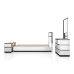 Ensemble de chambre à coucher moderne Conjira en bois blanc, 5 pièces, plateforme (USB) par Furniture of America