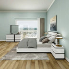 Ensemble de chambre à coucher moderne Conjira en bois blanc, 5 pièces, plateforme (USB) par Furniture of America