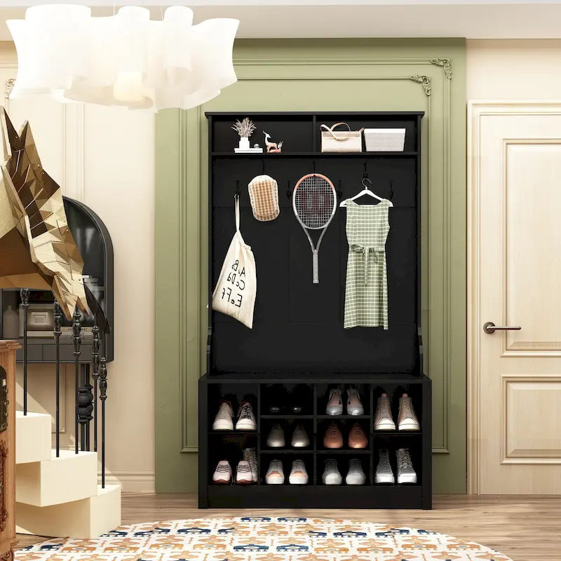 Porte-manteau, banc à chaussures, meuble d'appoint, entrée, salon