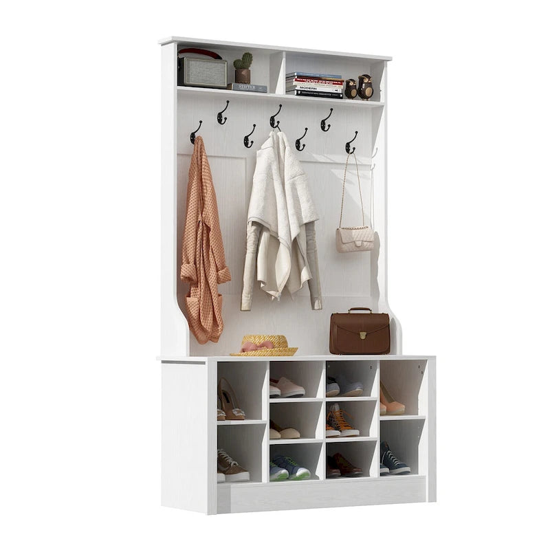 Porte-manteau, banc à chaussures, meuble d'appoint, entrée, salon