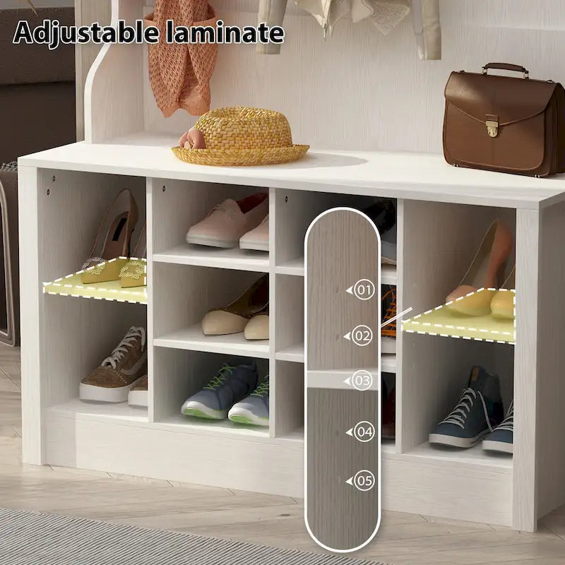 Porte-manteau, banc à chaussures, meuble d'appoint, entrée, salon