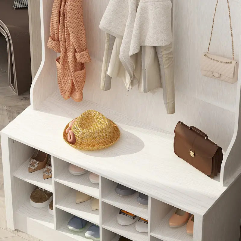Porte-manteau, banc à chaussures, meuble d'appoint, entrée, salon