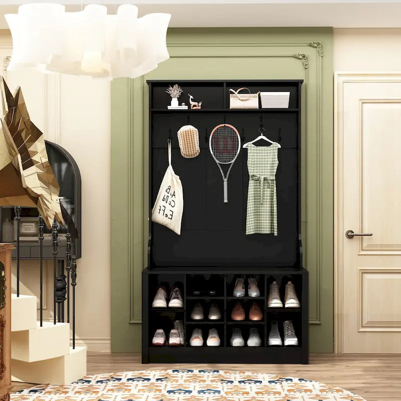 Porte-manteau, banc à chaussures, meuble d'appoint, entrée, salon