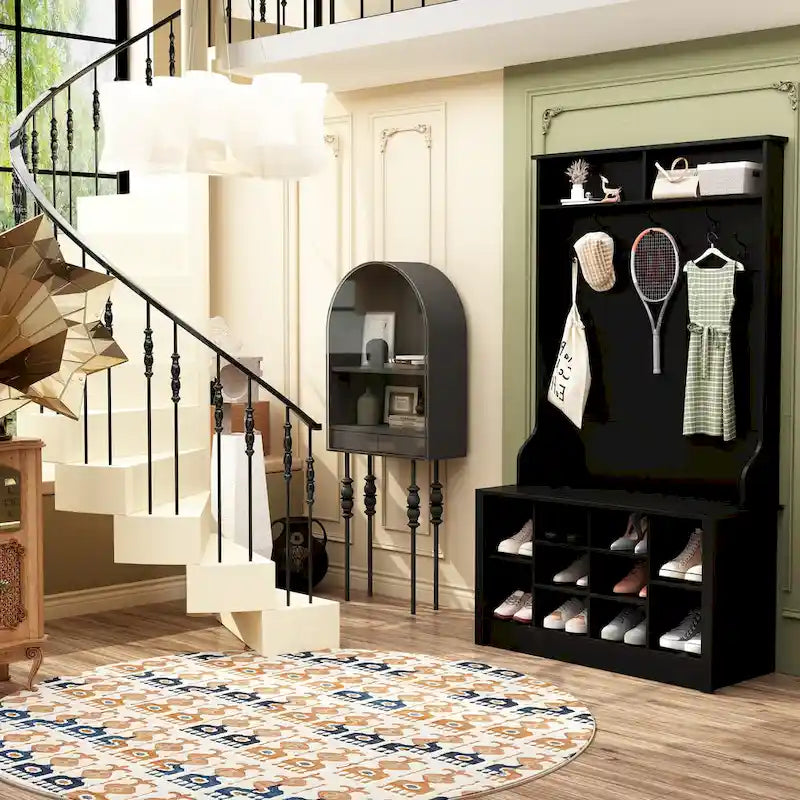 Porte-manteau, banc à chaussures, meuble d'appoint, entrée, salon