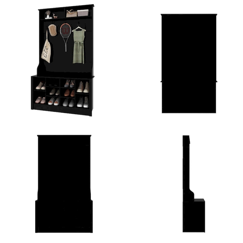 Porte-manteau, banc à chaussures, meuble d'appoint, entrée, salon