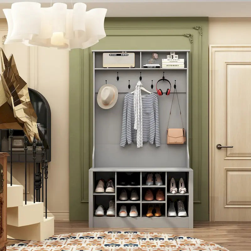Porte-manteau, banc à chaussures, meuble d'appoint, entrée, salon