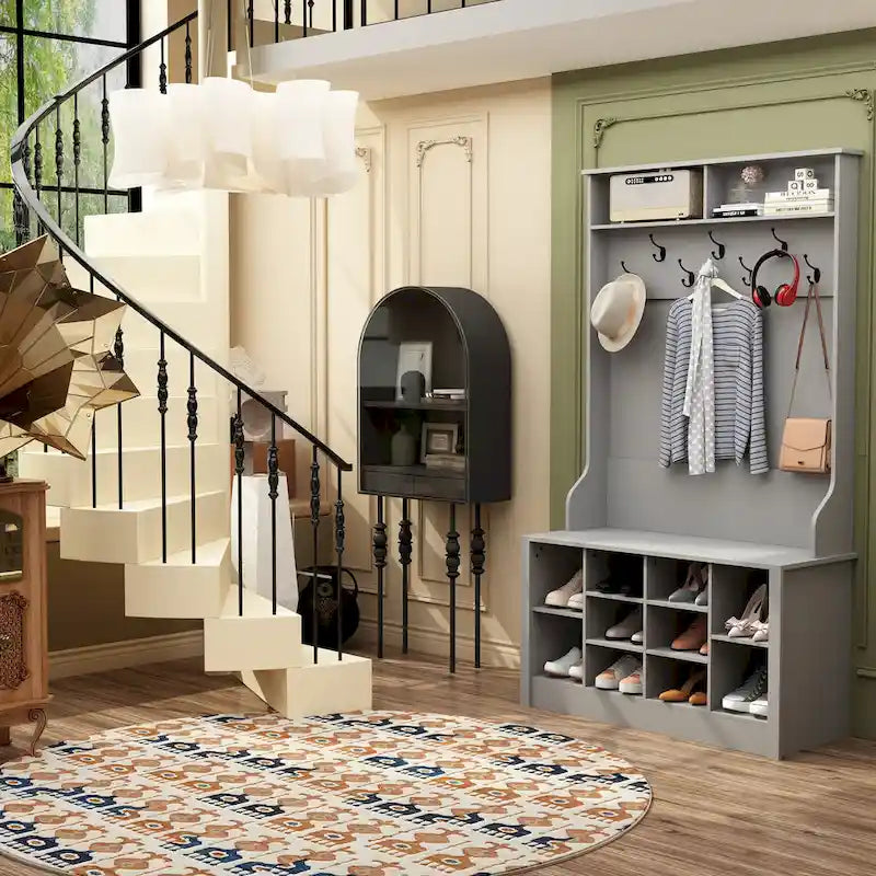 Porte-manteau, banc à chaussures, meuble d'appoint, entrée, salon