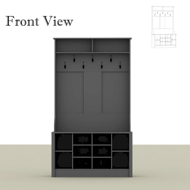 Porte-manteau, banc à chaussures, meuble d'appoint, entrée, salon