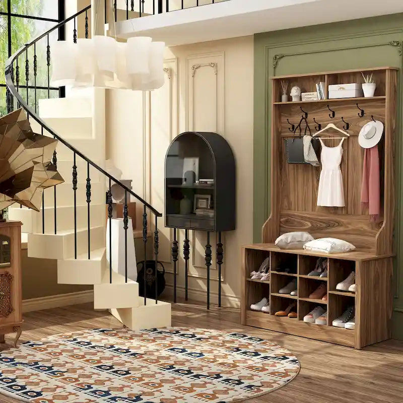 Porte-manteau, banc à chaussures, meuble d'appoint, entrée, salon