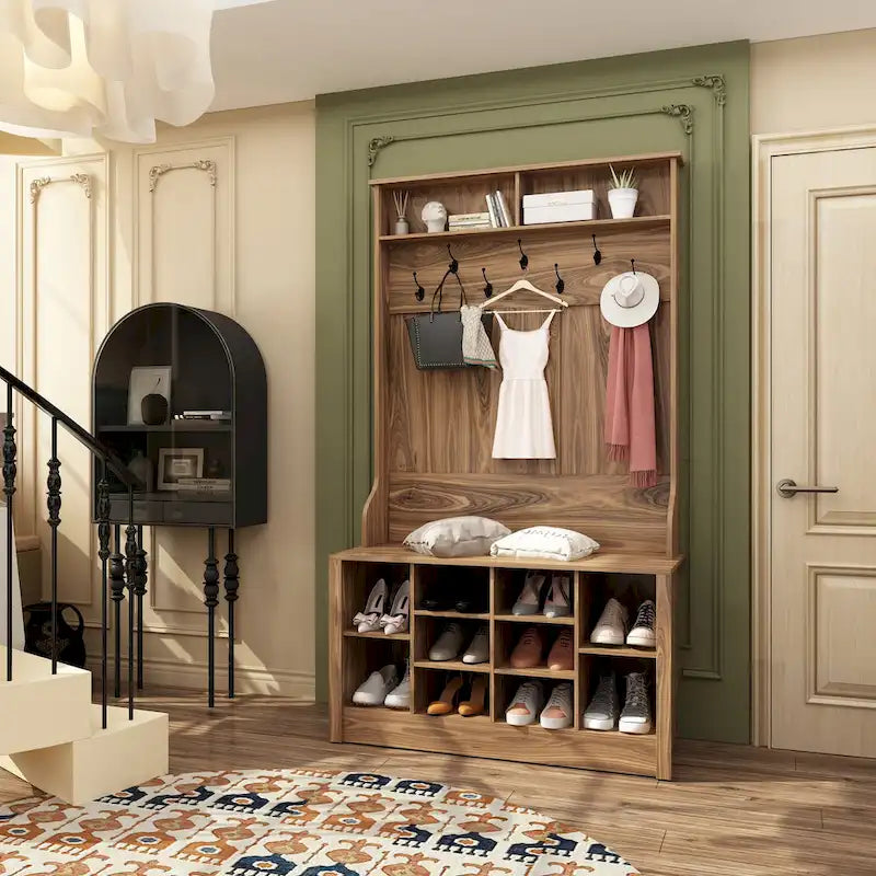 Porte-manteau, banc à chaussures, meuble d'appoint, entrée, salon