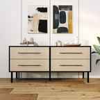 Ensemble de chambre à coucher en bois 4 pièces CraftPorch style milieu du siècle