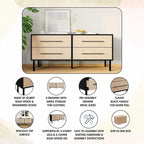 Ensemble de chambre à coucher en bois 4 pièces CraftPorch style milieu du siècle