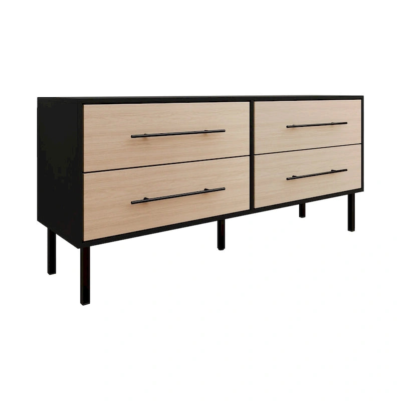 Ensemble de chambre à coucher en bois 4 pièces CraftPorch style milieu du siècle