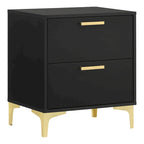 Ensemble de chambre à coucher Lexie noir et or 4 pièces à panneaux capitonnés