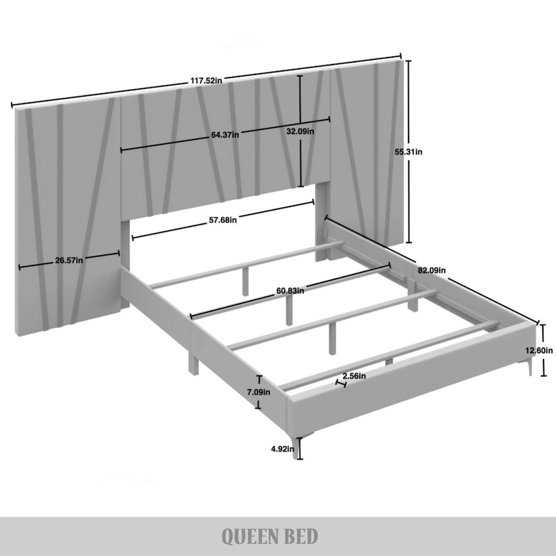 Ensemble de chambre à coucher 4 pièces de luxe contemporain CraftPorch