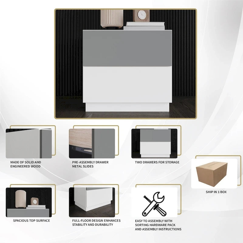 Ensemble de chambre à coucher 4 pièces de luxe contemporain CraftPorch
