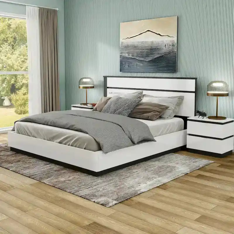 Ensemble de chambre à coucher 3 pièces Conjira en bois blanc moderne (USB) par Furniture of America