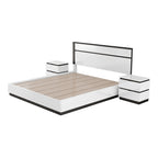 Ensemble de chambre à coucher 3 pièces Conjira en bois blanc moderne (USB) par Furniture of America