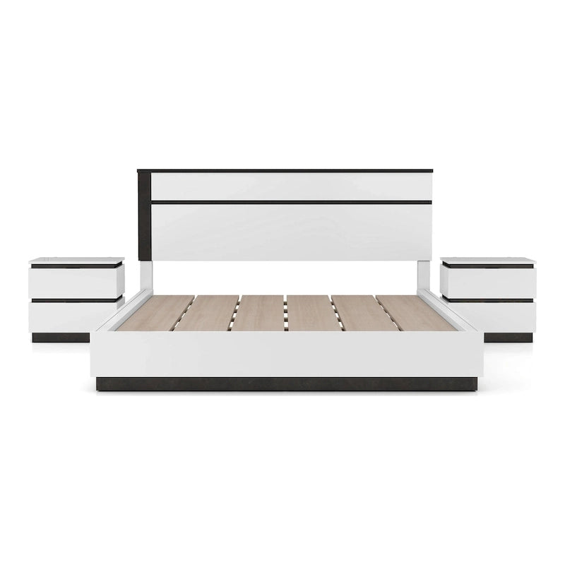 Ensemble de chambre à coucher 3 pièces Conjira en bois blanc moderne (USB) par Furniture of America