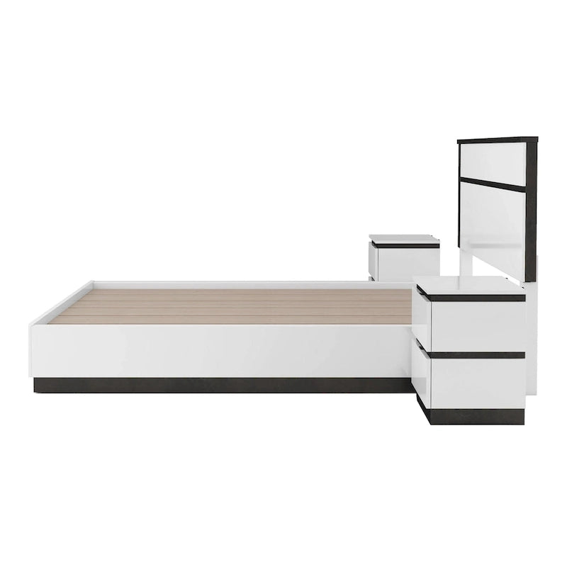Ensemble de chambre à coucher 3 pièces Conjira en bois blanc moderne (USB) par Furniture of America