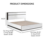Ensemble de chambre à coucher moderne Conjira en bois blanc, 6 pièces, plateforme (USB) par Furniture of America