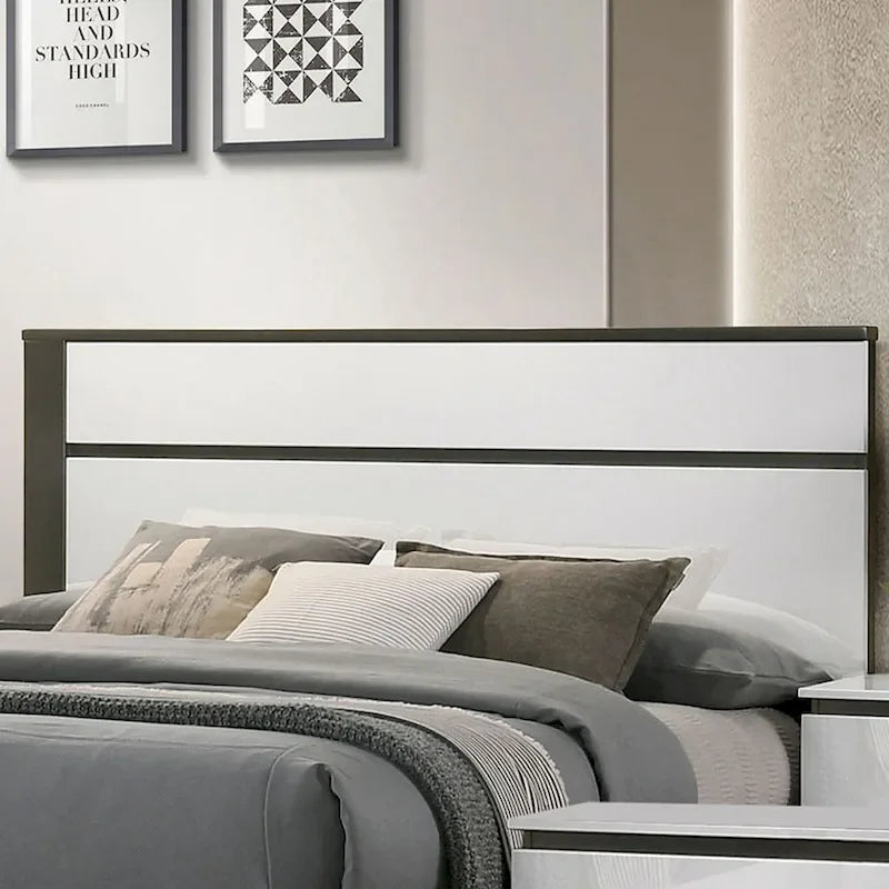 Ensemble de chambre à coucher moderne Conjira en bois blanc, 6 pièces, plateforme (USB) par Furniture of America