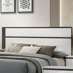 Ensemble de chambre à coucher moderne Conjira en bois blanc, 6 pièces, plateforme (USB) par Furniture of America