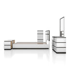 Ensemble de chambre à coucher moderne Conjira en bois blanc, 6 pièces, plateforme (USB) par Furniture of America