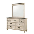 Ensemble de chambre à coucher Roseanne 6 pièces, panneaux crème et marron