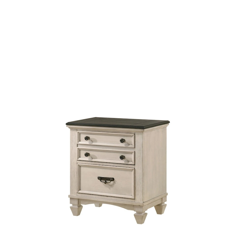 Ensemble de chambre à coucher Roseanne 6 pièces, panneaux crème et marron