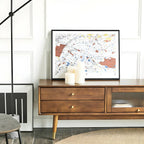 Mobile TV Portaoggetti con Gestione Cavi in Legno Marrone Nordico da 71