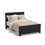 Lit Queen en bois noir Oak Park, table de chevet et commode par Homestyles