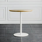 Tables de bar modernes à pied central en bois brun et métal noir
