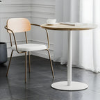 Tables de bar modernes à pied central en bois brun et métal noir