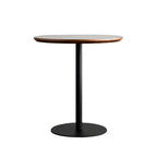 Tables de bar modernes à pied central en bois brun et métal noir