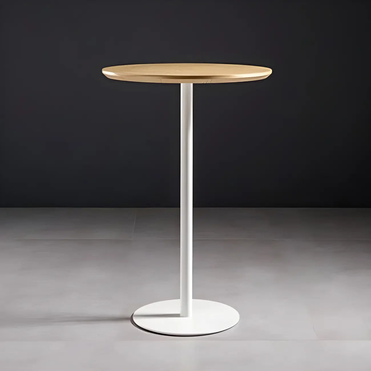 Tables de bar modernes à pied central en bois brun et métal noir