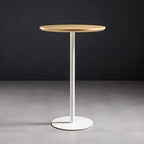 Tables de bar modernes à pied central en bois brun et métal noir