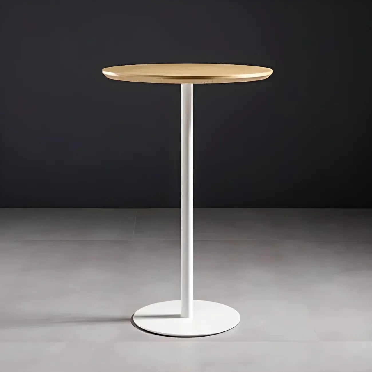 Tables de bar modernes à pied central en bois brun et métal noir