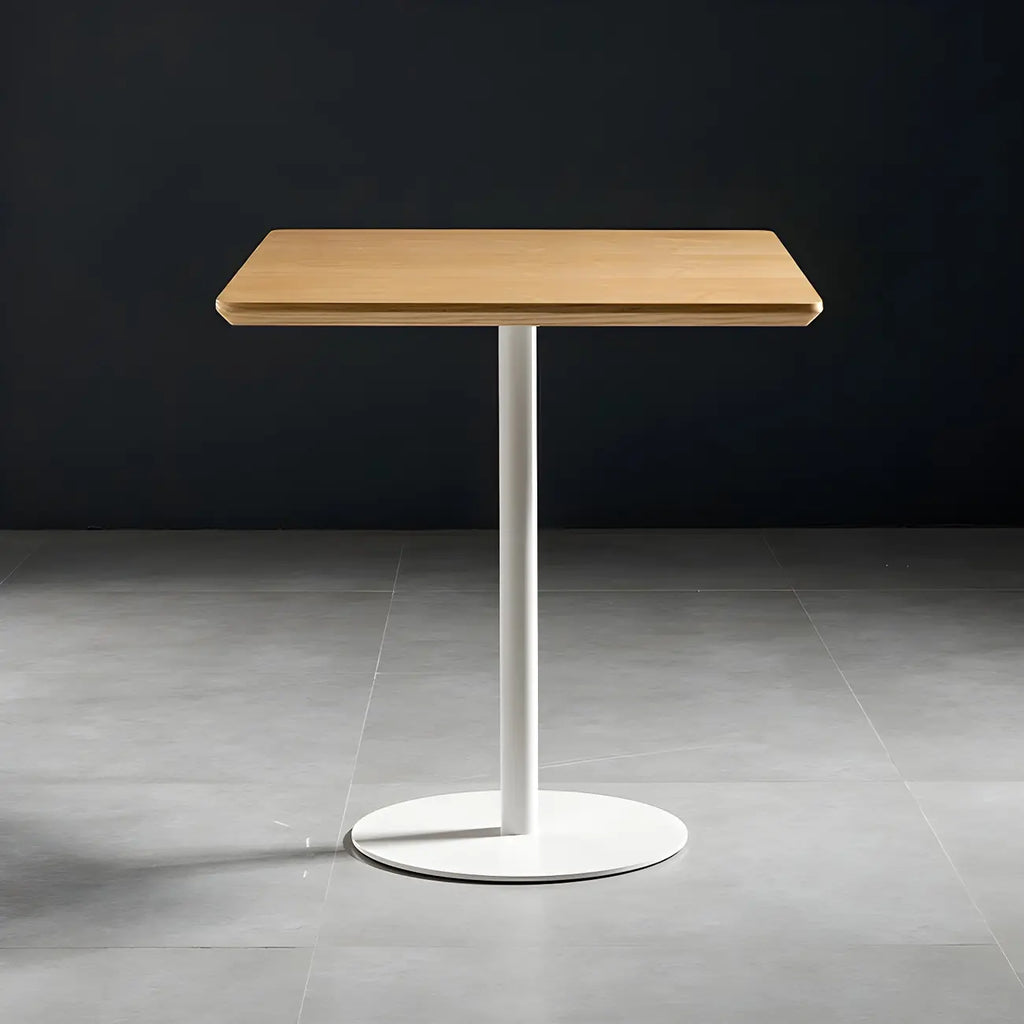 Tables de bar modernes à pied central en bois brun et métal noir