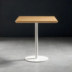 Tables de bar modernes à pied central en bois brun et métal noir