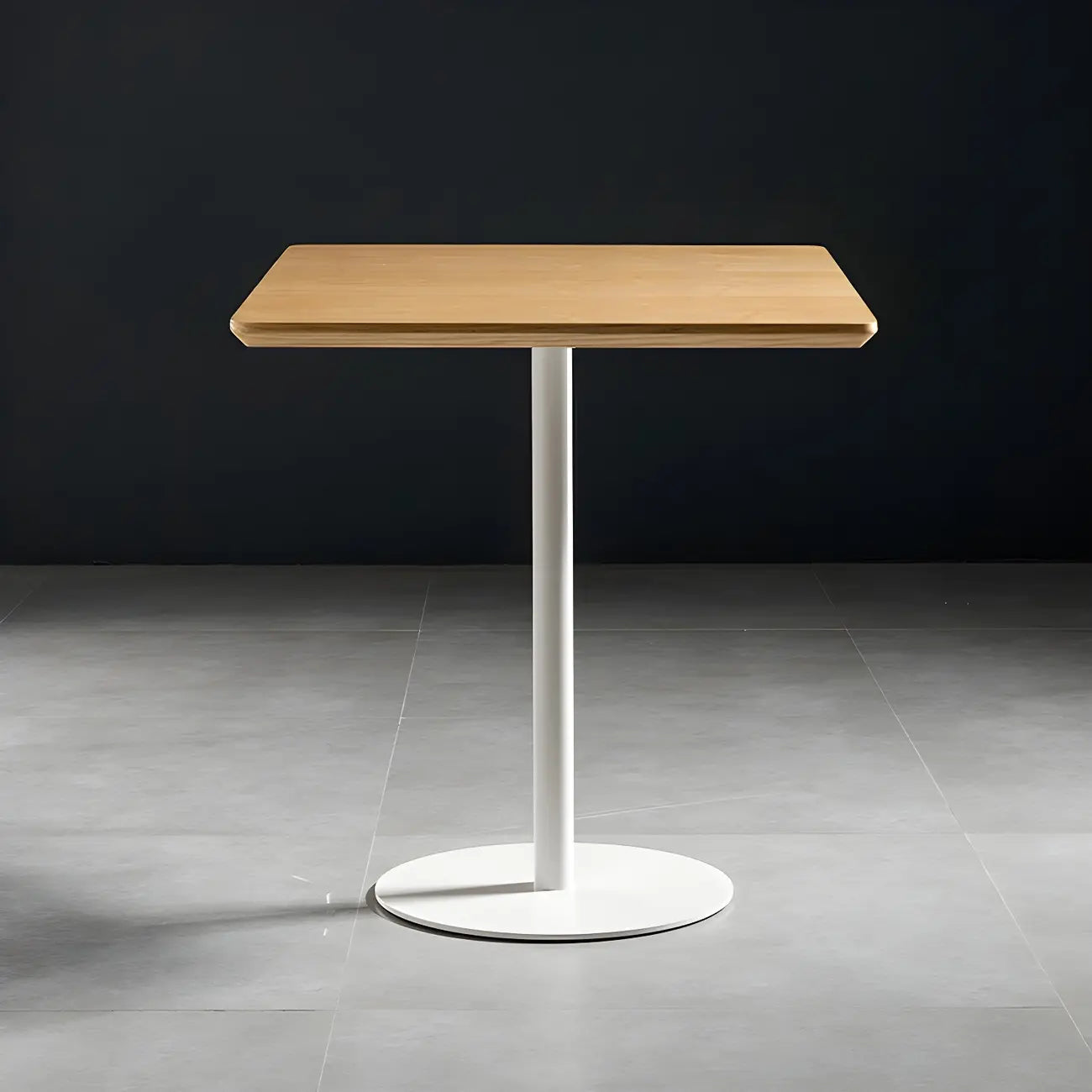 Tables de bar modernes à pied central en bois brun et métal noir