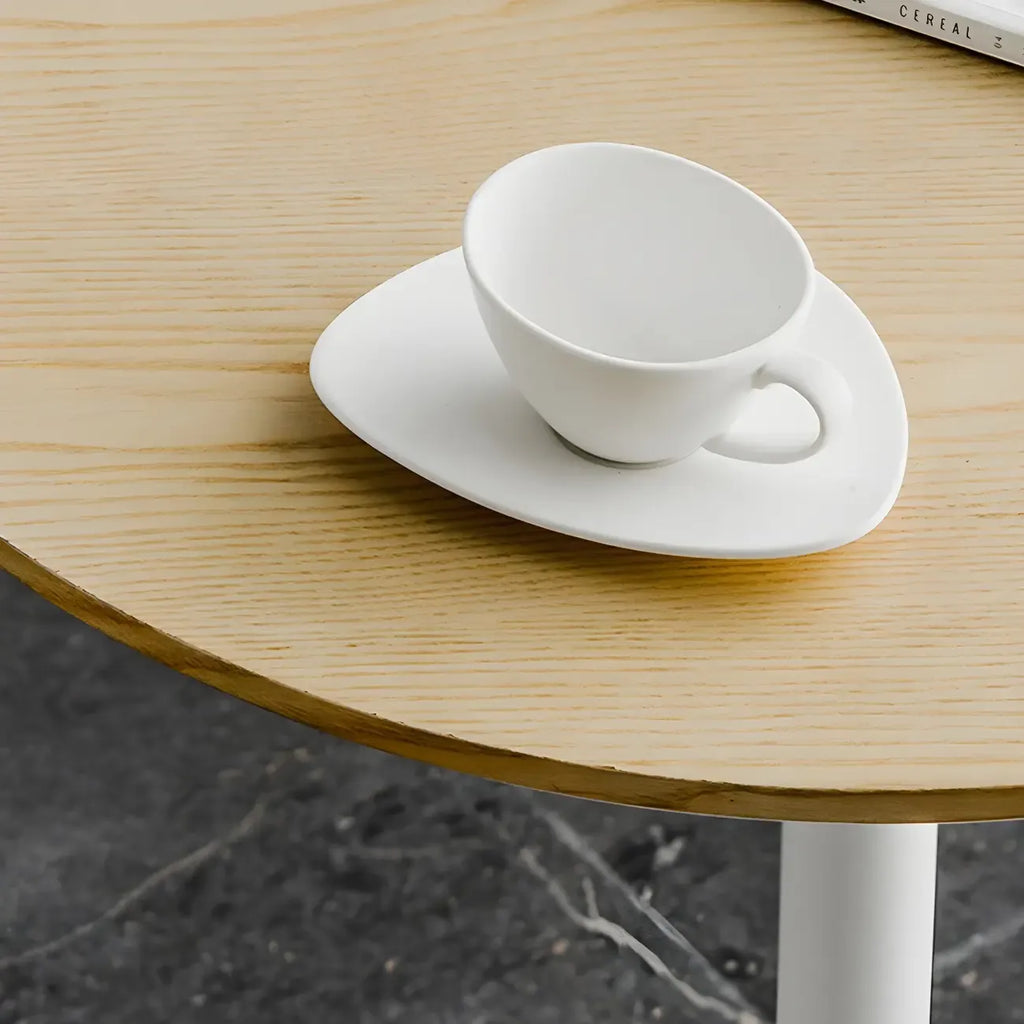 Tables de bar modernes à pied central en bois brun et métal noir