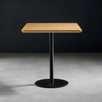 Tables de bar modernes à pied central en bois brun et métal noir