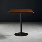 Tables de bar modernes à pied central en bois brun et métal noir