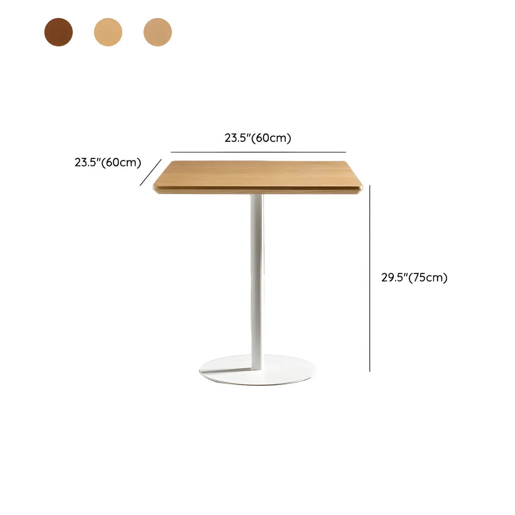 Tables de bar modernes à pied central en bois brun et métal noir