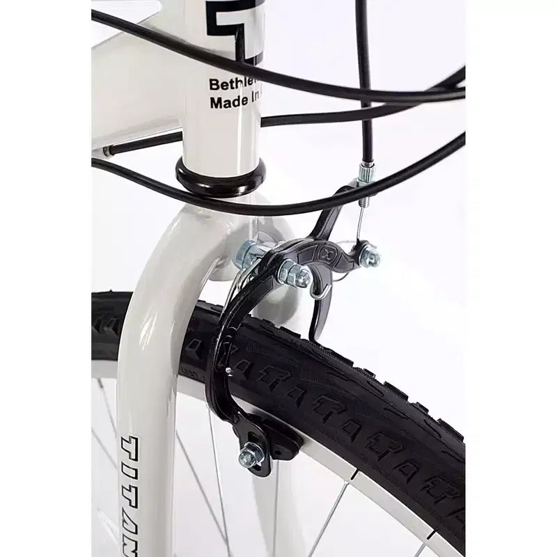 Bicicletta da montagna da donna Titan Bikes Wildcat a 12 velocità con sella regolabile in altezza, blu/bianco