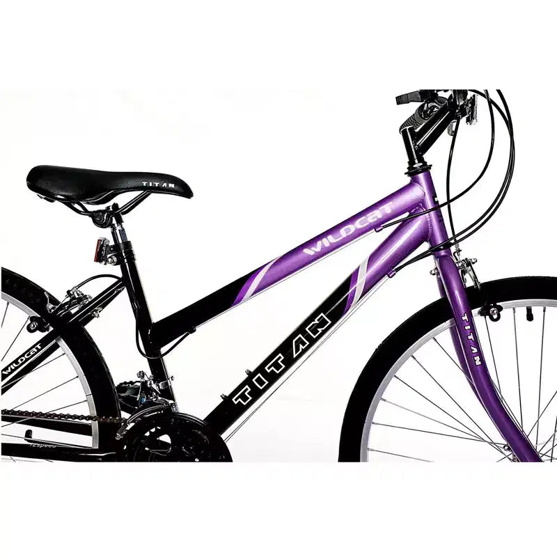 Bici da montagna da donna Titan Bikes Wildcat a 12 velocità, viola/nera