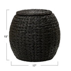 Table d'appoint avec panier de rangement en osier tressé à la main Household Essentials - 17,0 L x 17,0 l x 19,0 H