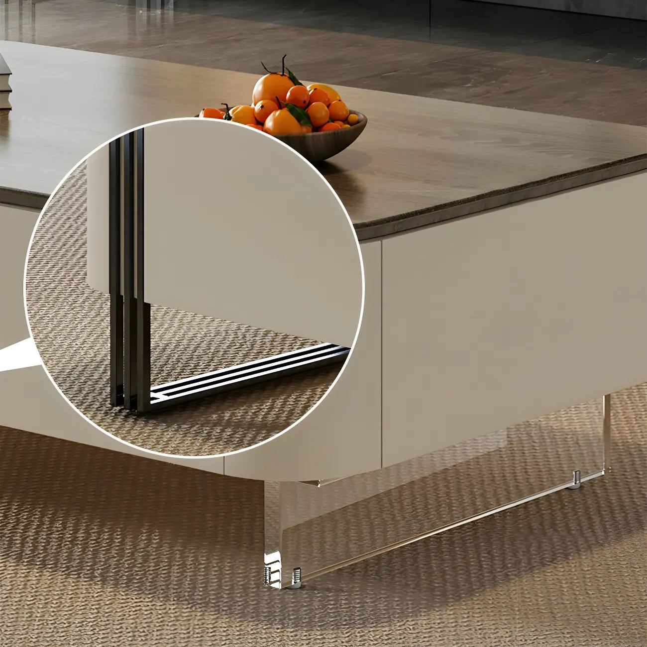 Mobile porta TV lungo 71" in legno bianco moderno con 4 cassetti contenitore
