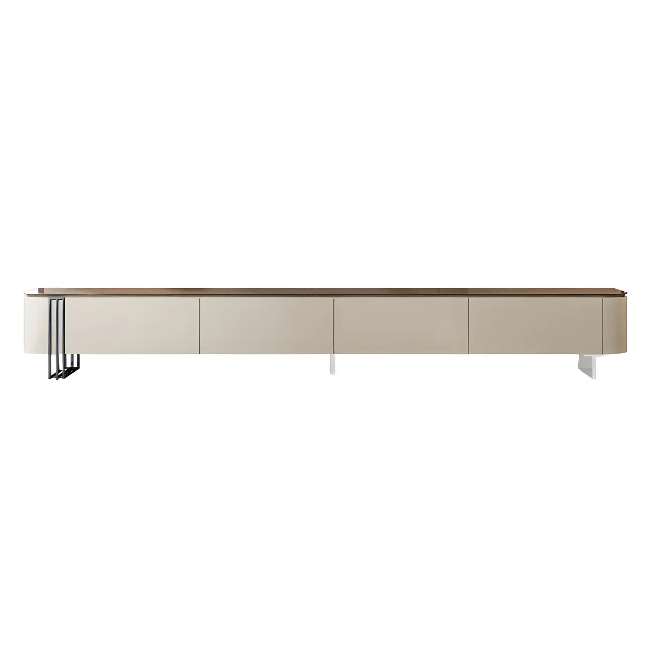 Mobile porta TV lungo 71" in legno bianco moderno con 4 cassetti contenitore